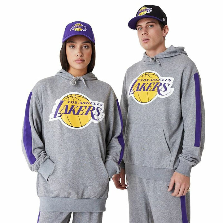 Unisex Hoodie New Era LA Lakers NBA Colour Block Grey - Polendo Design