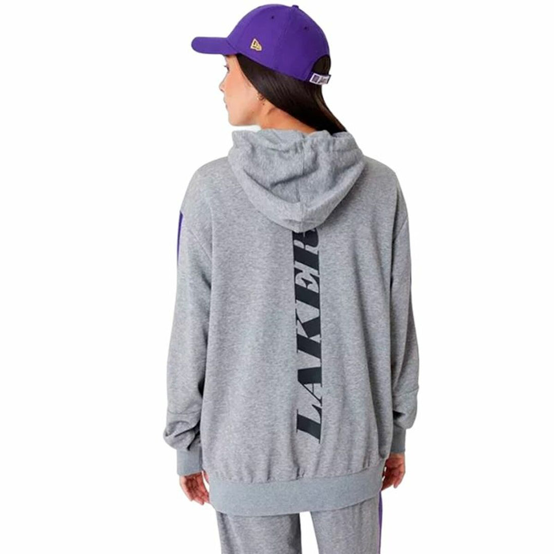 Unisex Hoodie New Era LA Lakers NBA Colour Block Grey - Polendo Design