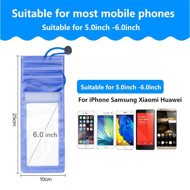 Universal Waterproof Phone Case with Lanyard – Fits iPhone, Samsung & Xiaomi (3.5–6") - Polendo Design