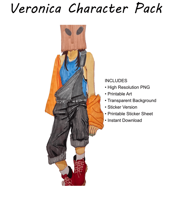 Veronica Full Character Pack – PNG Illustration &amp; Sticker Assets - Polendo Design