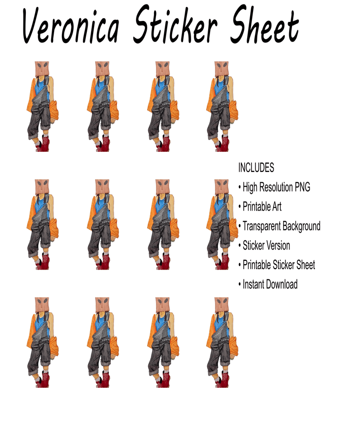 Veronica Full Character Pack – PNG Illustration &amp; Sticker Assets - Polendo Design
