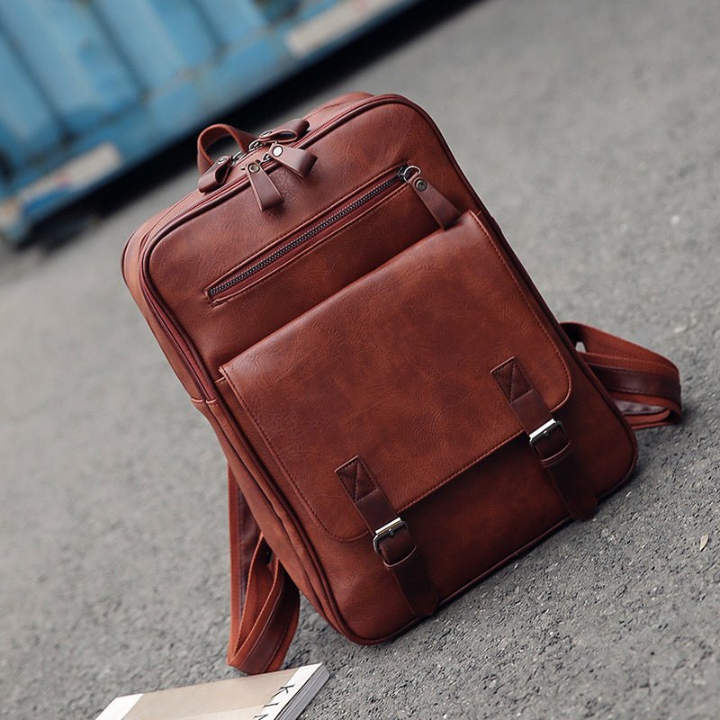 Vintage Leather Backpack for Men - Polendo Design