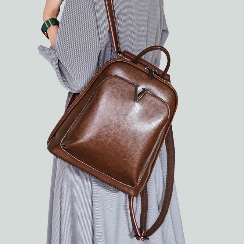 Vintage Leather Backpack for Women - Polendo Design
