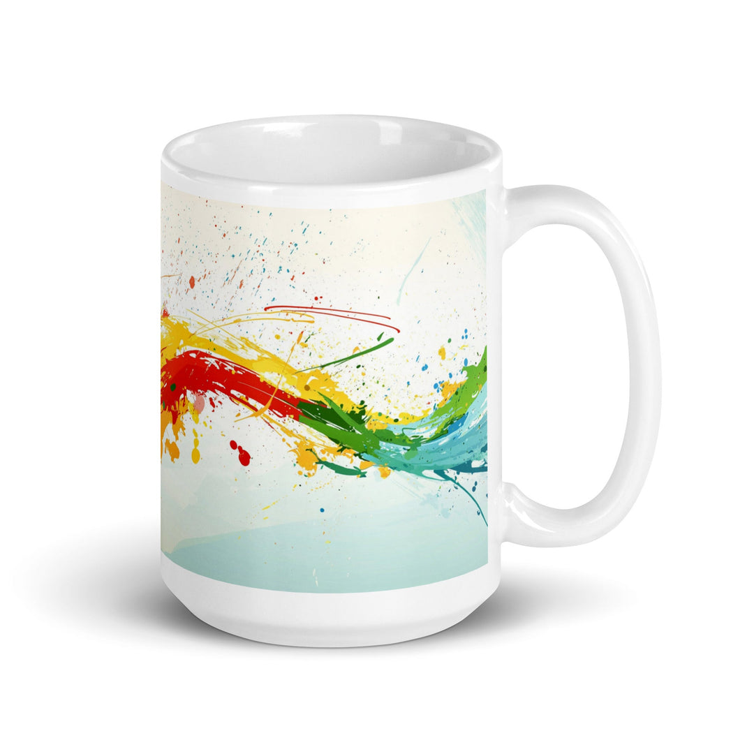 "Water and Fire" Abstract White Glossy Mug - Polendo Design