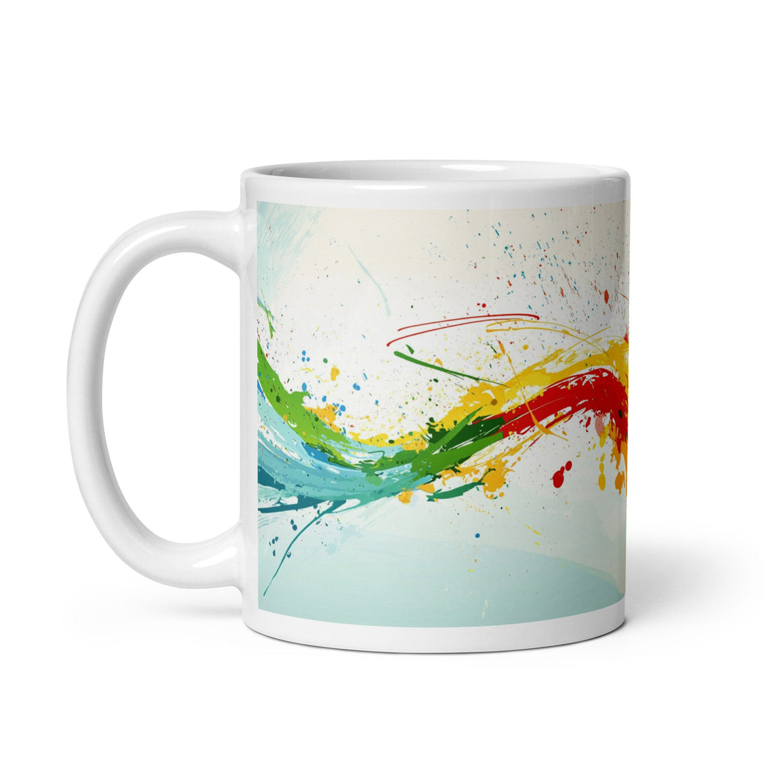 "Water and Fire" Abstract White Glossy Mug - Polendo Design