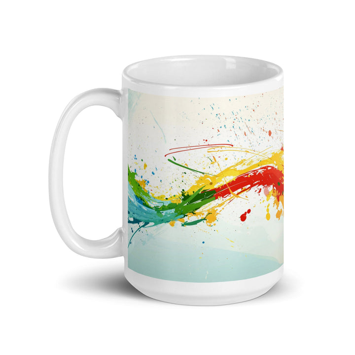 "Water and Fire" Abstract White Glossy Mug - Polendo Design