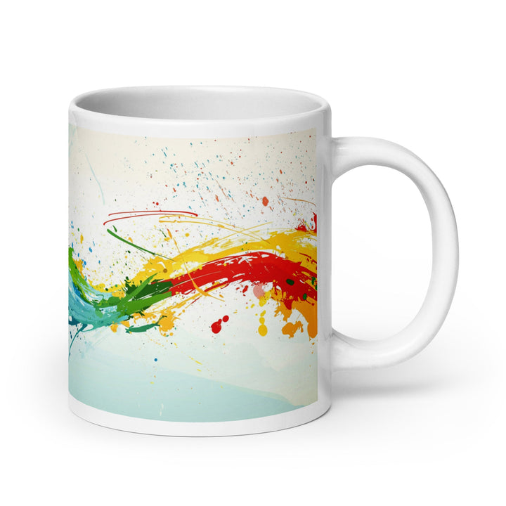"Water and Fire" Abstract White Glossy Mug - Polendo Design