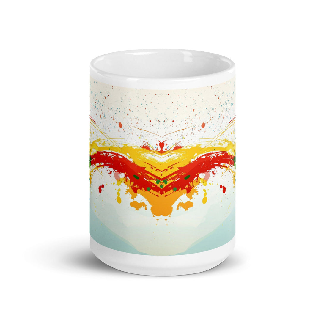 "Water and Fire" Abstract White Glossy Mug - Polendo Design