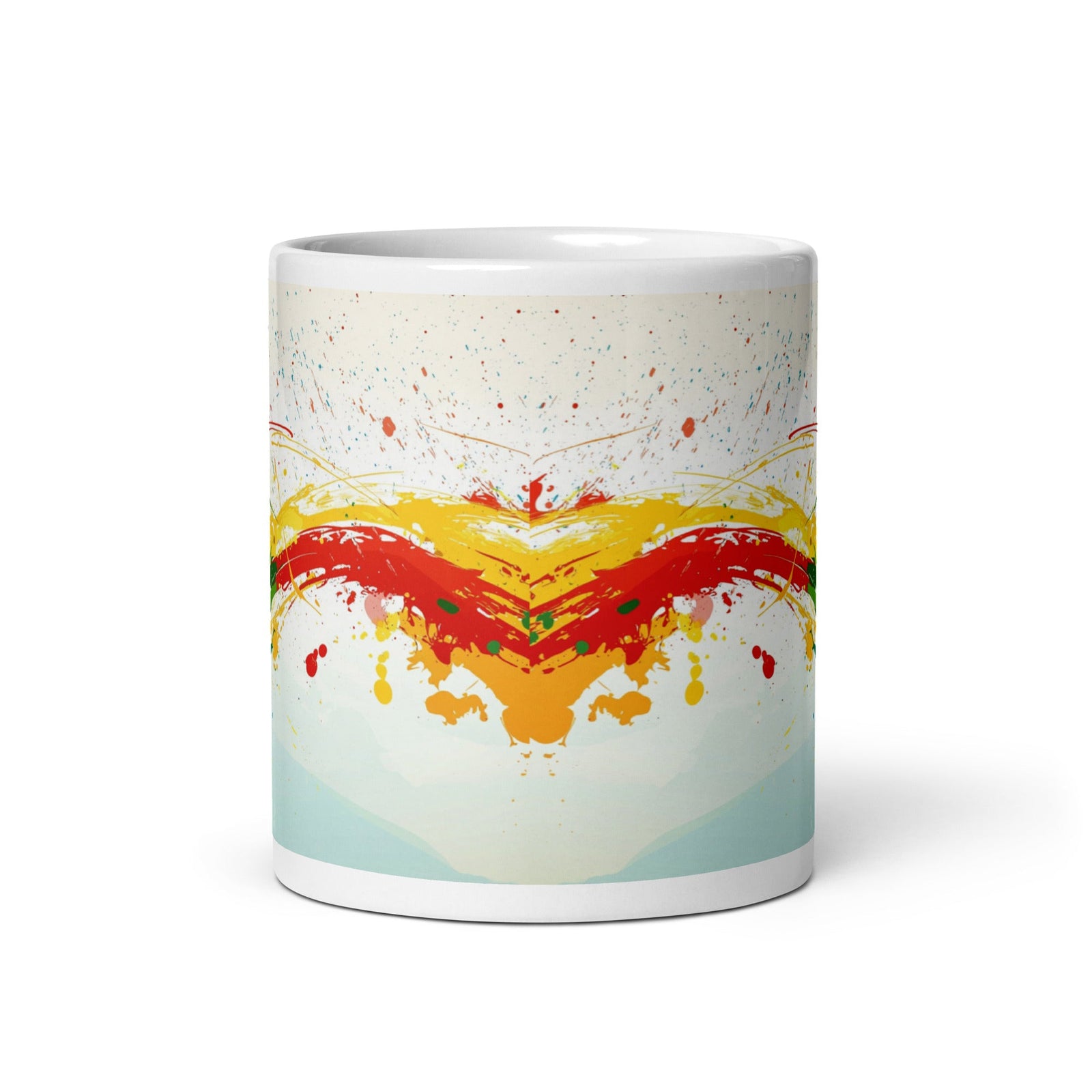 "Water and Fire" Abstract White Glossy Mug - Polendo Design