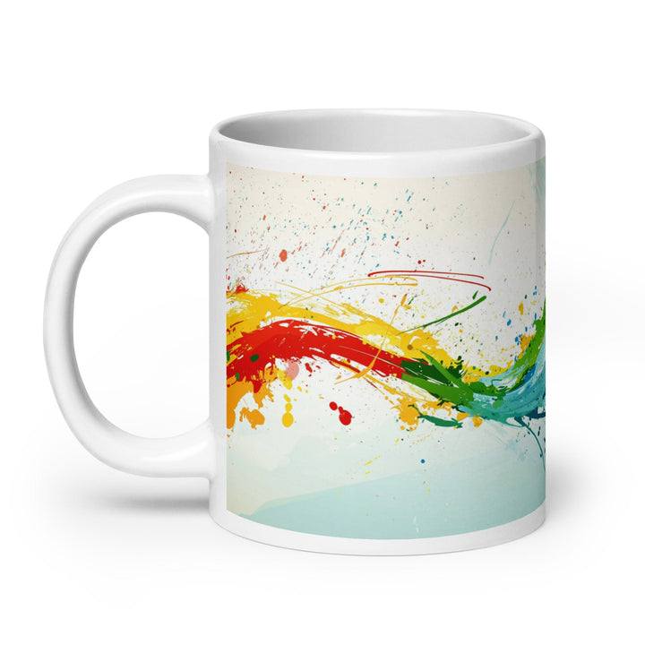"Water and Fire" Abstract White Glossy Mug - Polendo Design