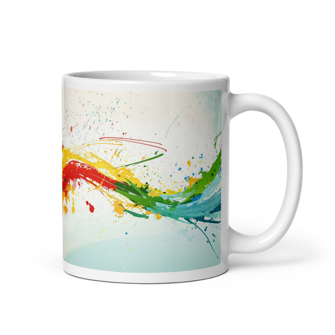 "Water and Fire" Abstract White Glossy Mug - Polendo Design
