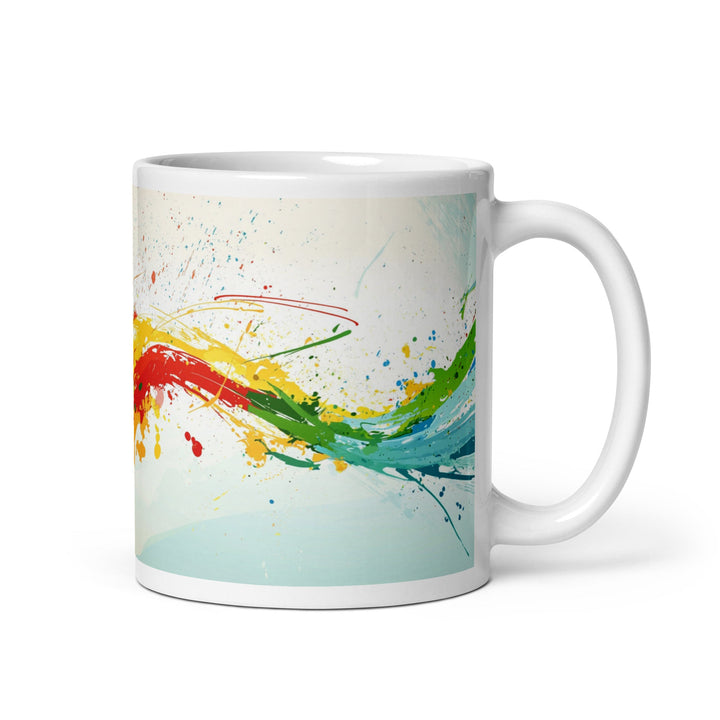"Water and Fire" Abstract White Glossy Mug - Polendo Design