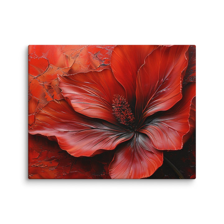 Whisper of Scarlet Red Flower Canvas Wall Art - Polendo Design red flower canvas wall art