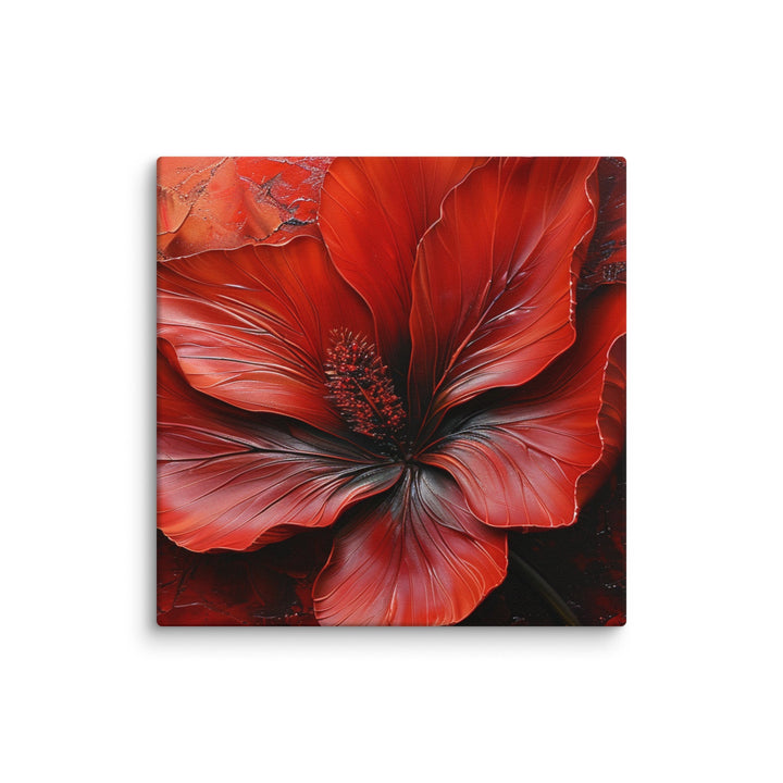 Whisper of Scarlet Red Flower Canvas Wall Art - Polendo Design red flower canvas wall art