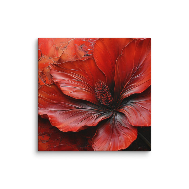 Whisper of Scarlet Red Flower Canvas Wall Art - Polendo Design red flower canvas wall art
