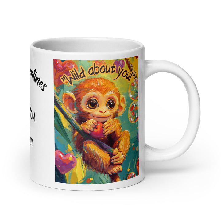 "Wild About You Monkey" White glossy mug - Polendo Design