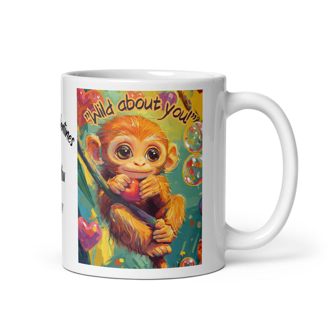 "Wild About You Monkey" White glossy mug - Polendo Design