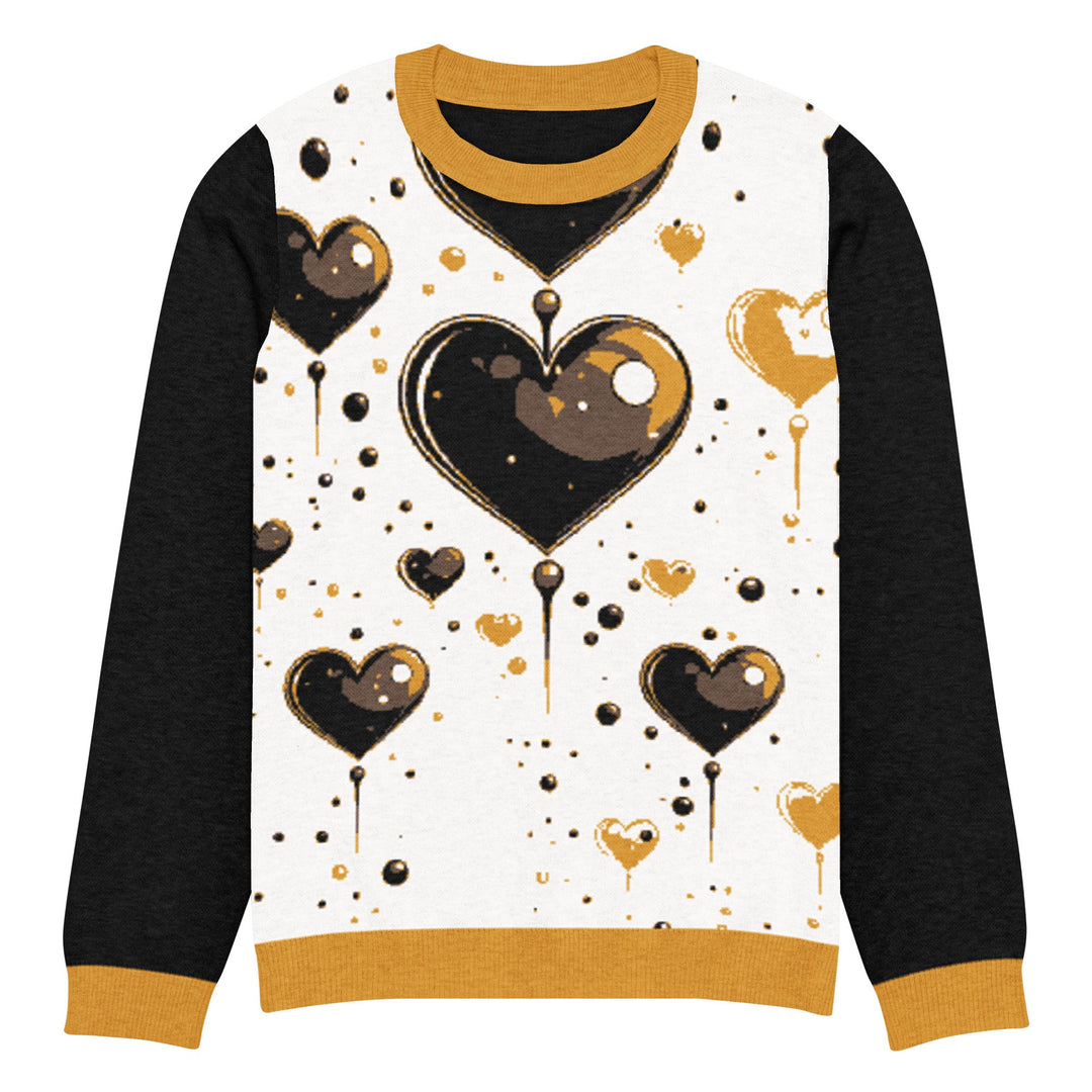 Winter Hearts Knitted crew neck sweater - Polendo Design