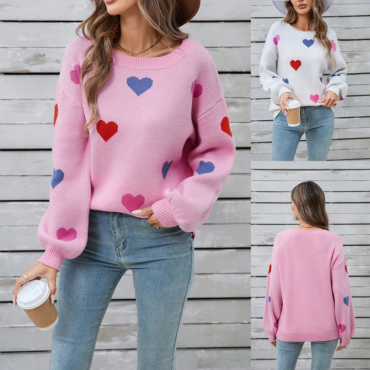 Women Valentine's Heart Sweater - Polendo Design