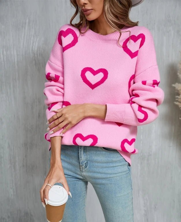 Women Valentine's Heart Sweater - Polendo Design
