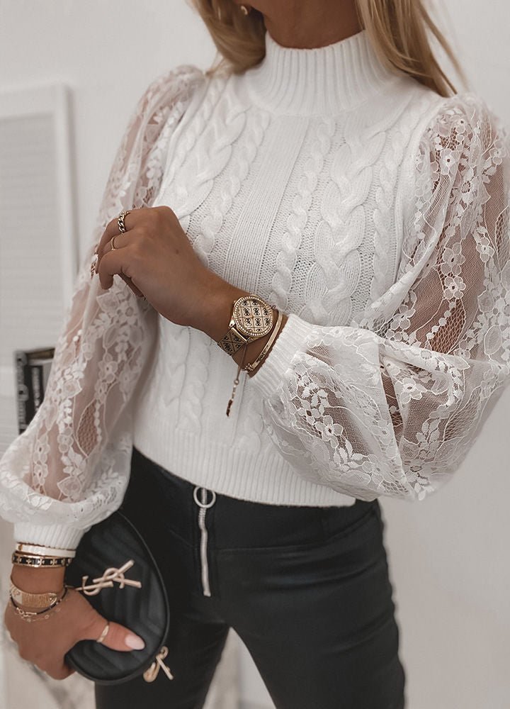 Women's Lace Lantern Sweater - Polendo Design