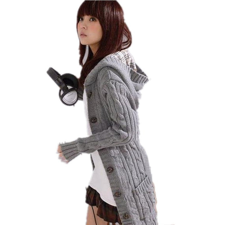 Women's Lattice Hooded Cardigan Sweater - Polendo Design