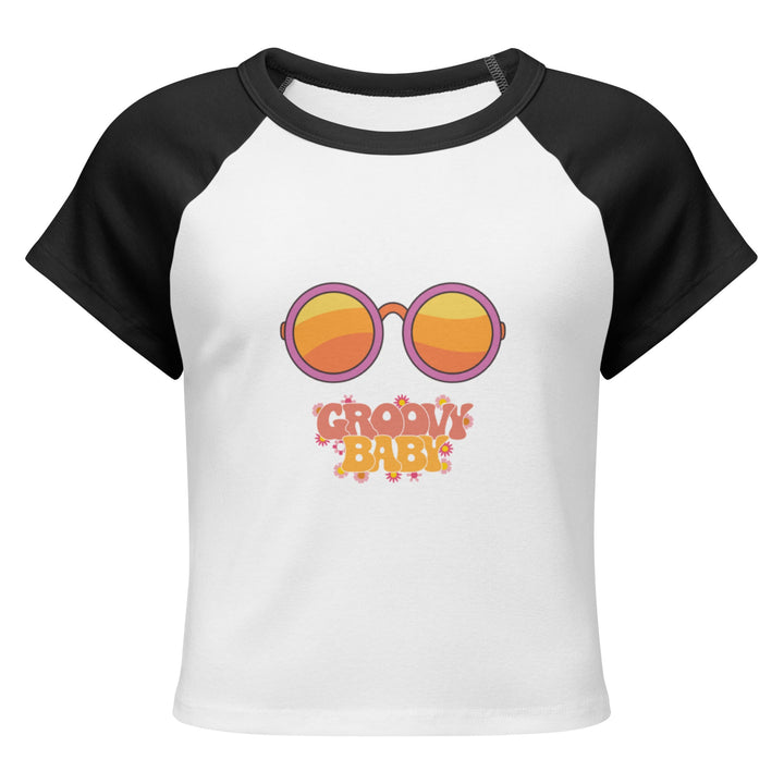 "Groovy Baby" Women’s micro rib raglan baby tee - Polendo Design women&
