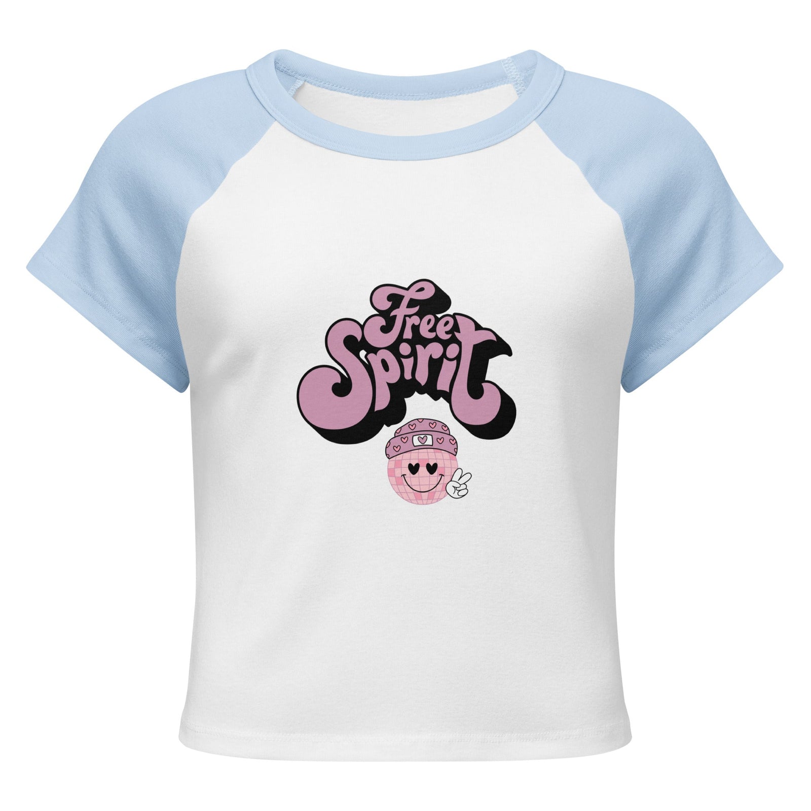 "Free Spirit" Women’s Micro Rib Raglan Baby Tee - Polendo Design T-SHIRT