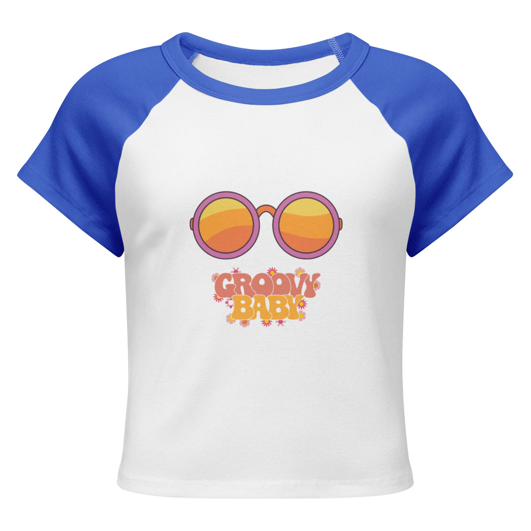 "Groovy Baby" Women’s micro rib raglan baby tee - Polendo Design women&