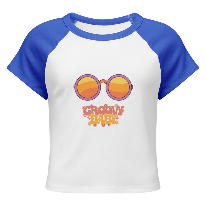 "Groovy Baby" Women’s micro rib raglan baby tee - Polendo Design women&