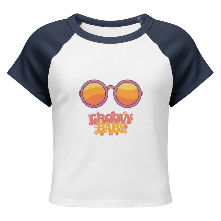 "Groovy Baby" Women’s micro rib raglan baby tee - Polendo Design women&