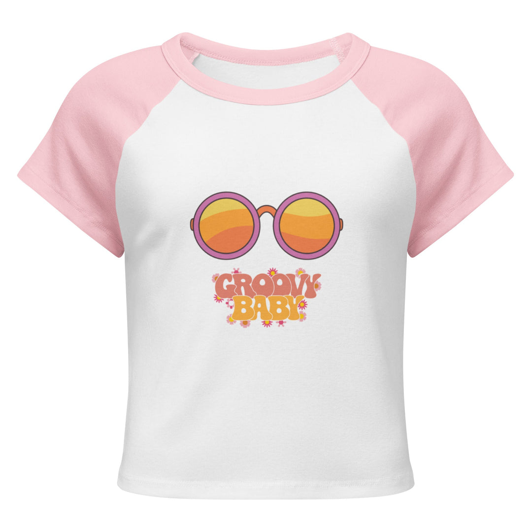 "Groovy Baby" Women’s micro rib raglan baby tee - Polendo Design women&