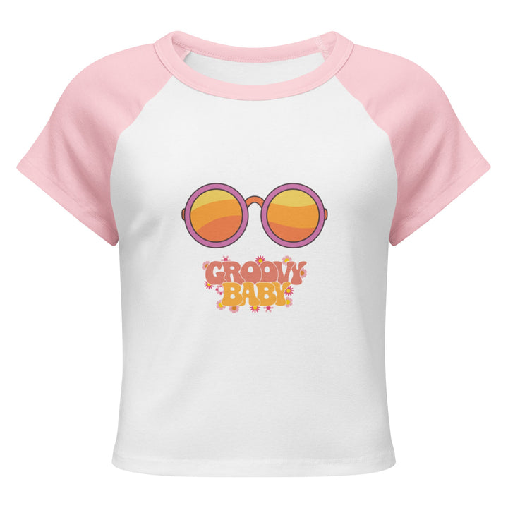 "Groovy Baby" Women’s micro rib raglan baby tee - Polendo Design women&