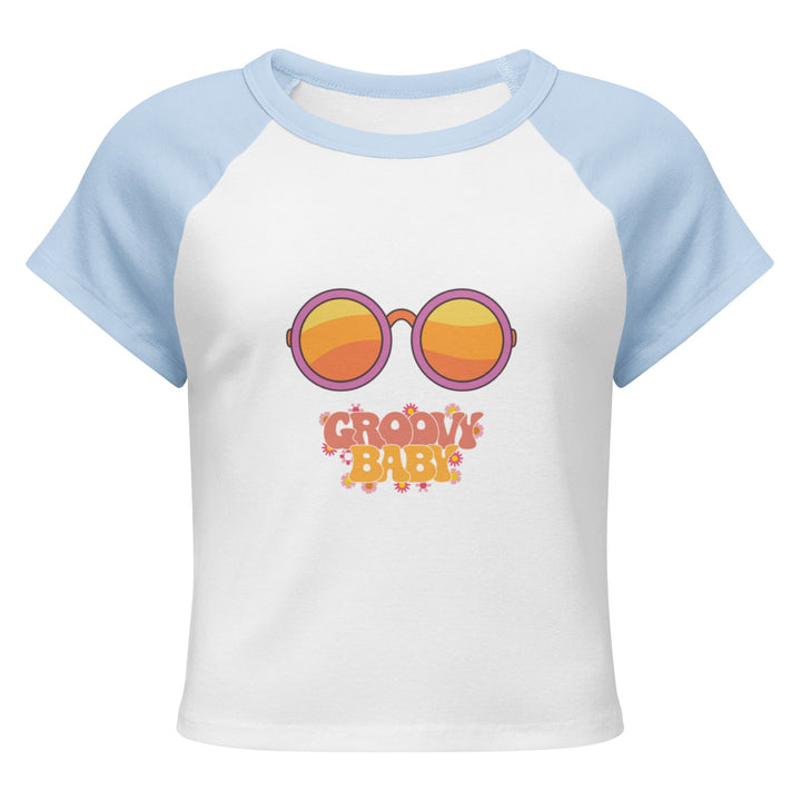 "Groovy Baby" Women’s micro rib raglan baby tee - Polendo Design women&