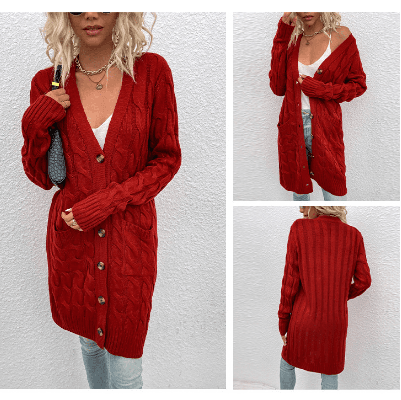 Women's Sweater Winter Cardigan - Polendo Design