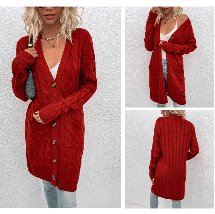 Women's Sweater Winter Cardigan - Polendo Design