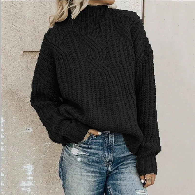 Women's Winter Turtleneck Knit Sweater - Polendo Design