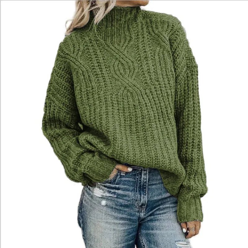 Women's Winter Turtleneck Knit Sweater - Polendo Design