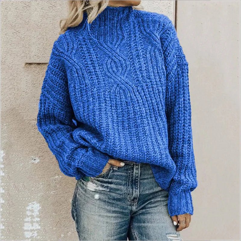 Women's Winter Turtleneck Knit Sweater - Polendo Design